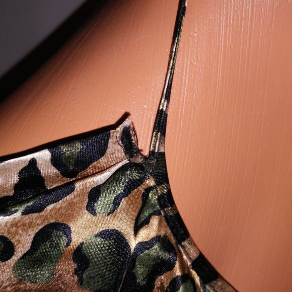 Secret Treasures Lingerie Chemise Babydoll Large Black Leopard Sheer Sleepwear - Picture 4 of 8